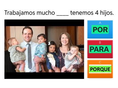 ¿Por, porque o para? A1 U2