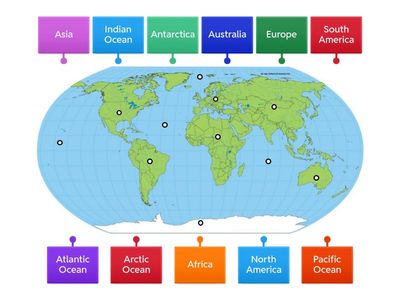 Continents and Oceans Practice Game 