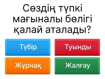 Түбір сөз және туынды сөз