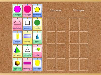 Sorting 2D and 3D shapes