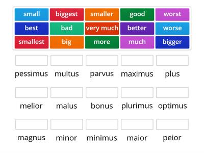 Irregular comparative superlative adjectives