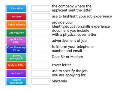 QUIZ JOB APPLICATION LETTER
