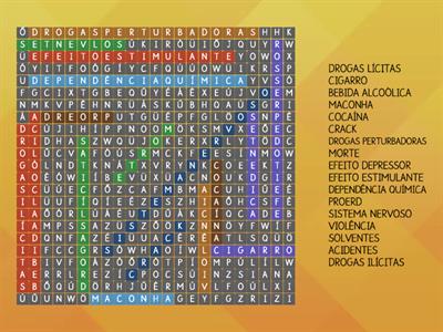 Caça-palavras - Sábado letivo (19/06/21) - Temática: Prevenção às  Drogas.