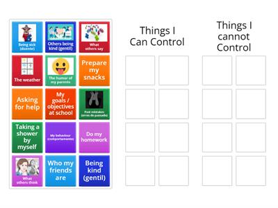  Things I can and cannot control