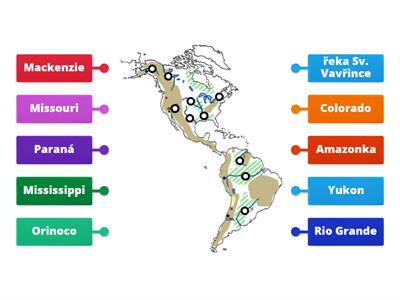 Z-7 AMERIKA řeky (mapa)