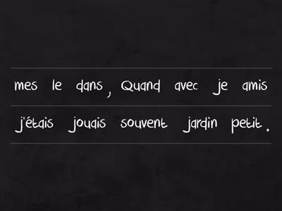 Imparfait (faire les phrases)