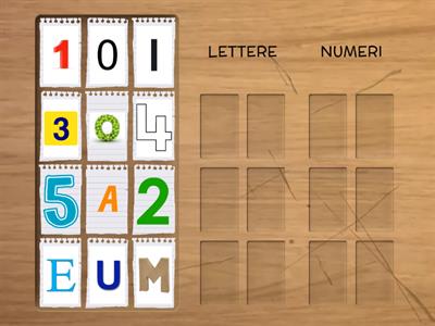 lettere e numeri