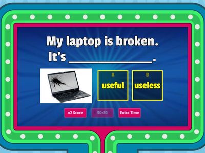 Quiz Show Suffix -less and -ful 