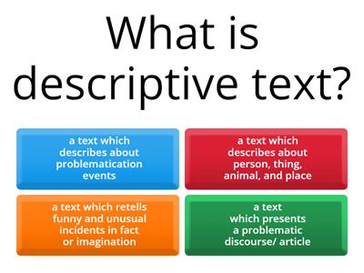 Descriptive Text (describing people)