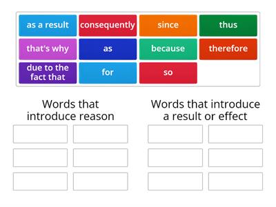 B1 - Expressing cause and effect