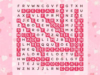 Valentine's Day word search