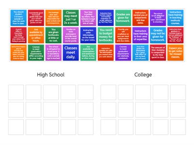 High School vs. College