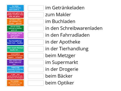 In welchem Geschäft kauft man ...?