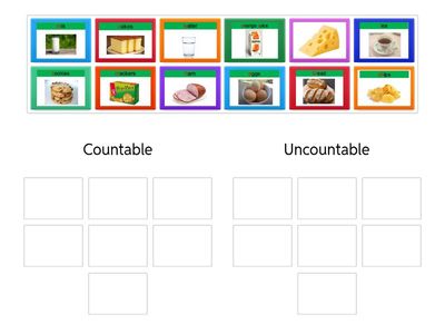P2 Unit 2 Countable vs Uncountable Nouns (ESL Food & Drink)