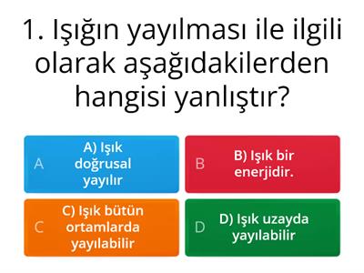 ışığın yayılması