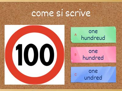 I numeri da 1 a 100