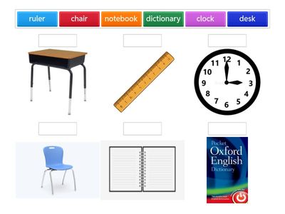 Classroom Objects Match - Basic ESL