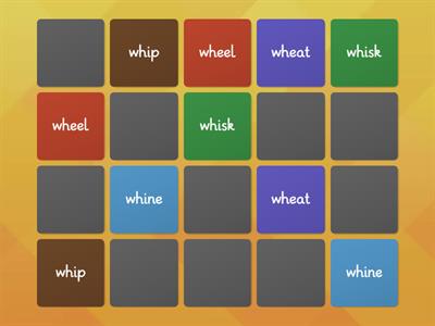 'wh' - Matching Pairs