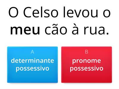 Determinantes e pronomes possessivos