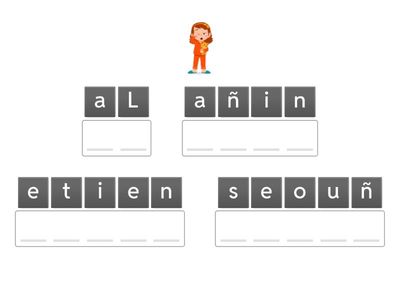 Forma la oración con las palabras.