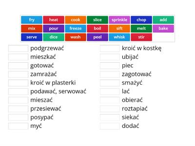 In the kitchen - verbs. 