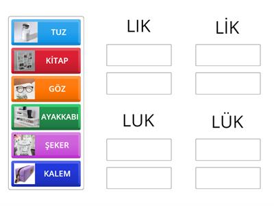 LIK LİK LUK LÜK SUFFIXES