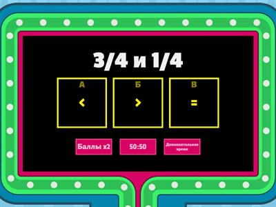 сравнение дробей 4 класс