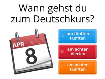 A1 Lektion 6 Ordinalzahlen (Datum)