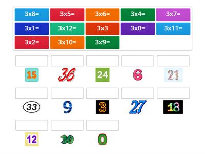  3 Times Tables Match Up