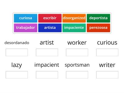 Spanish Adjective game 