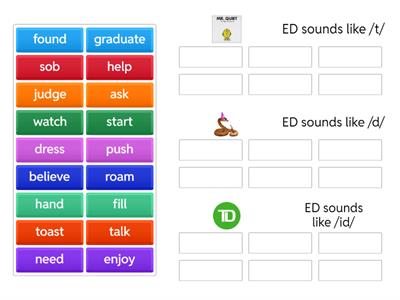 -ED endings sort by sound
