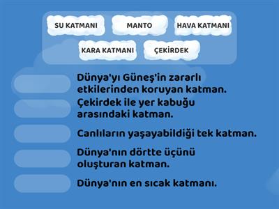 3.SINIF FEN BİLİMLERİ-DÜNYA'NIN KATMANLARI