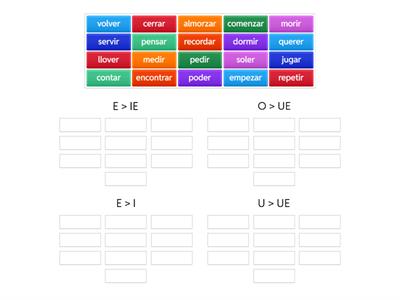 Stem-changing verb sort