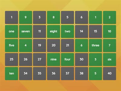 numbers memory game