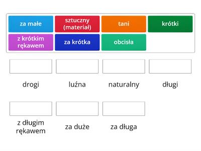 Ubrania - przeciwieństwa (polski dla obcokrajowców)