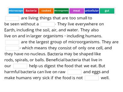 Microorganisms Missing Words