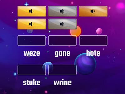 VCe (Vowel Consonant "e") nonsense words - match to correct spelling #3 (Match up)