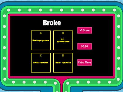 Gameshow quiz Irregular verbs A1 