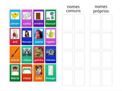 nomes comuns e nomes próprios