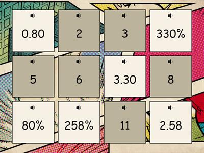 Pilih pasangan nombor yang sepadan.