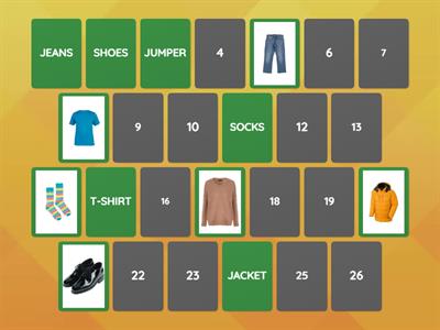 Memory Game CLOTHES U4 4TH GRADE