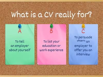 CV quiz lead-in