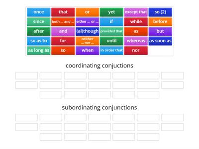 E Coordinating and Subordinating conjunctions