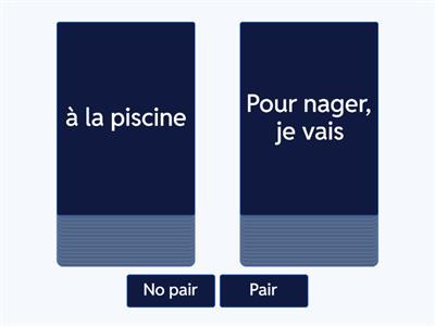 PAIR - NO PAIR ACTIVITIES AND PLACES