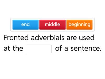Fronted Adverbials and Subordinate Conjunctions