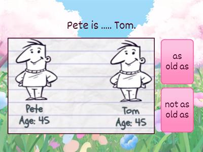 Comparatives as... as / not as ... as Online Game