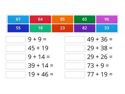 Mental addition strategy: compensating. Round up numbers like 19 to an 'easy' 20, add it on, then subtract 1 from total.