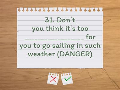 Word formation gap fill flashcards