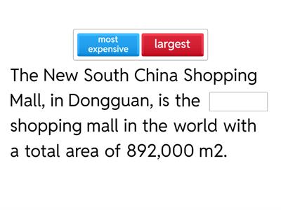 Superlative Adjectives (complete the text)