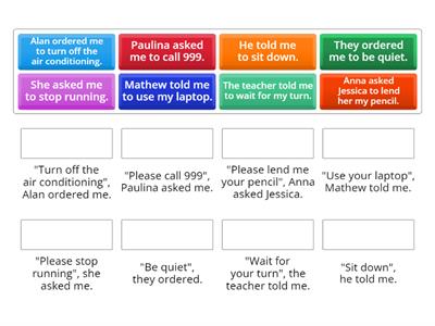 Reported Speech Commands and Requests